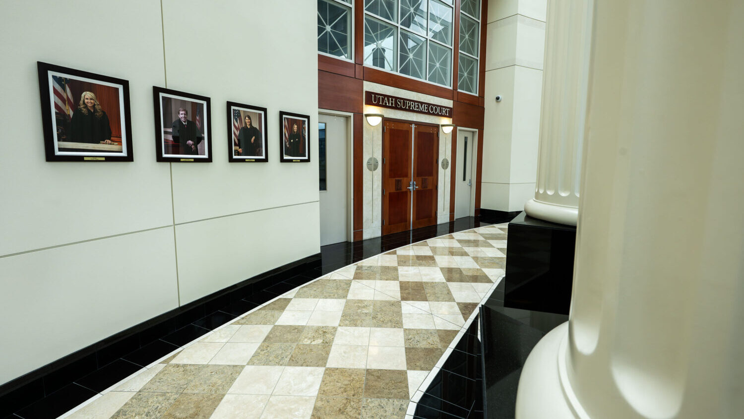 Utah’s Supreme Court courtroom inside the Matheson Courthouse in Salt Lake City on Monday, March 16, 2026. (Scott G Winterton, Deseret News)