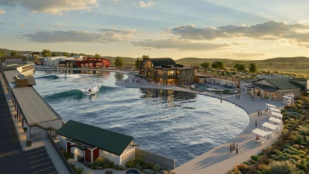 The rendering of a proposed 8.8 acre surf park to be built as part of an emerging new development w...