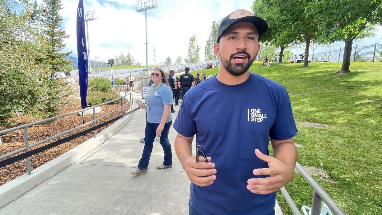 The conservative organizers of a Sandy Independence Day event put out a special call and invitation for participation by the Latino population. Angel Merlos of the Colorado chapter of the Libre Initiative attended Wednesday's event. (Photo: Tim Vandenack, KSL)
