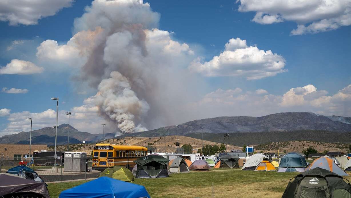 The Cottonwood Fire, burning in the mountains east of Beaver, continues on Tuesday. Experts say Utah is likely worse off than other states for the upcoming weeks of this fire season. (Photo: Scott G Winterton, Deseret News)