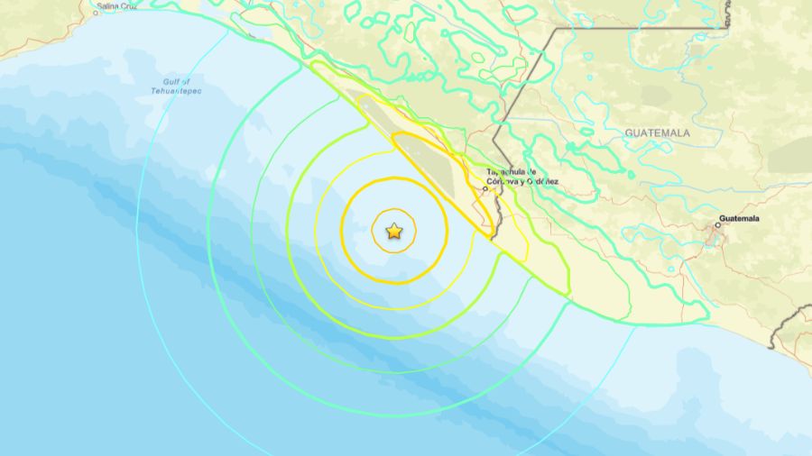 A strong earthquake struck the southern Mexican Pacific coast on Friday, right on the border with...