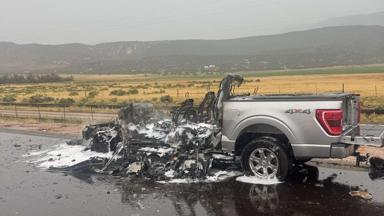 A truck was struck by lightning on I-15 in southern Utah Wednesday afternoon. No injuries were repo...