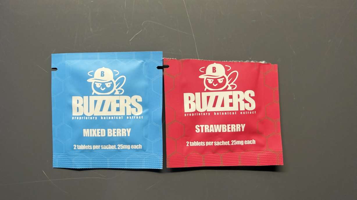 An undated image of a half-opened pack of Buzzers Cat's Claw Extract Tablets. A recent death in Uta...