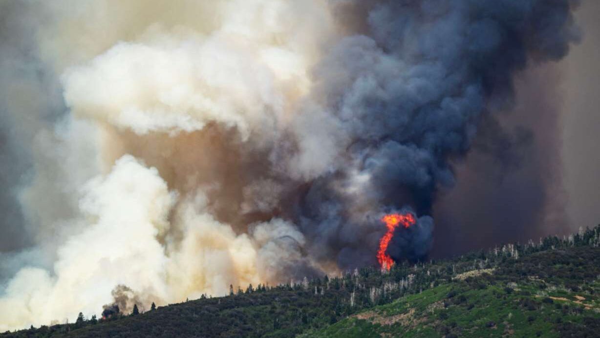 Very dry conditions are part of the reason for the intensity of the Cottonwood Fire that continues to burn east of the town of Beaver on Tuesday. The fire is the largest in Utah and the largest in the country at over 94,000 acres. (Photo: Scott G Winterton, Deseret News)
