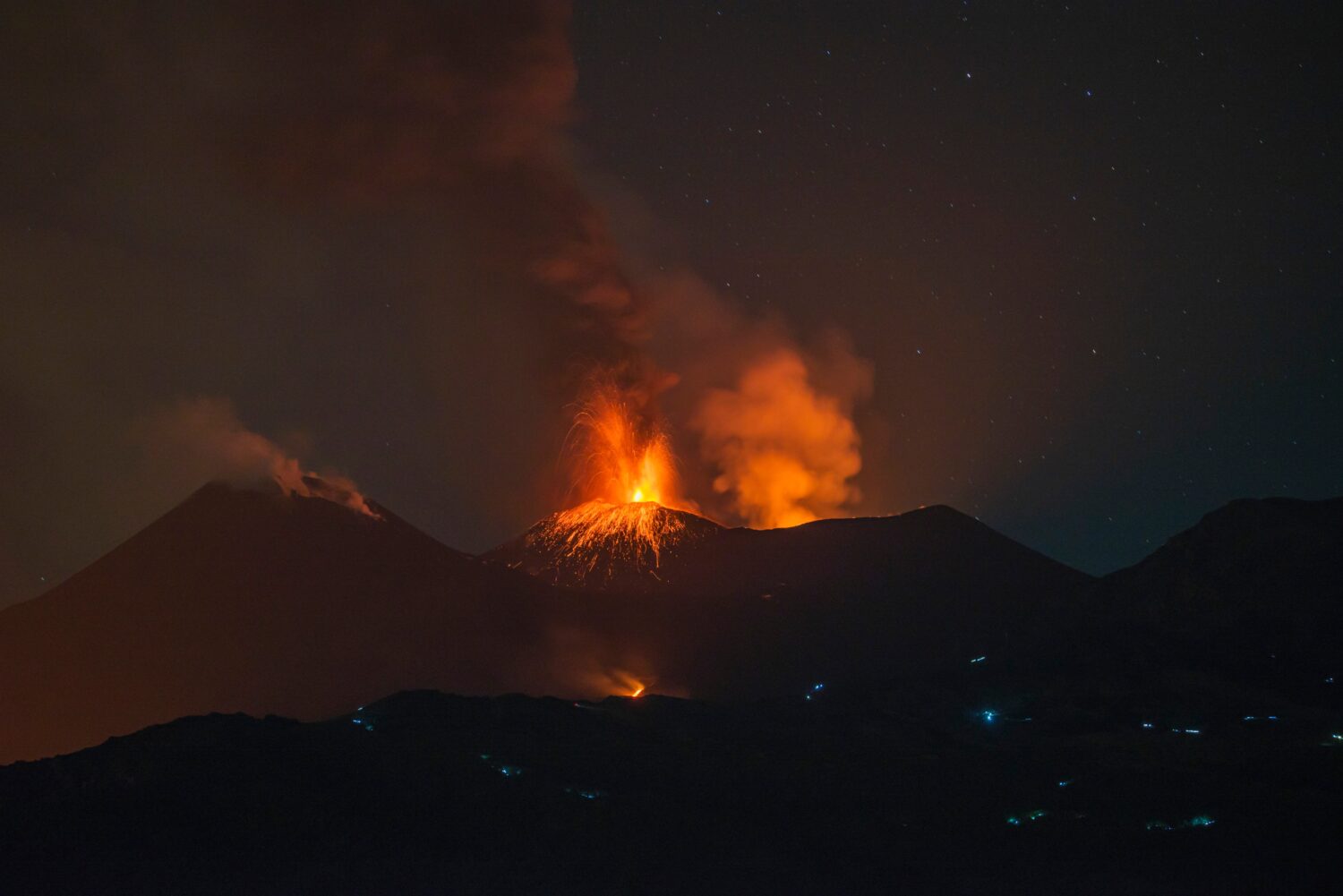 Eruptive activity continues on Mount Etna, where lava flows continue to descend on the slopes of th...