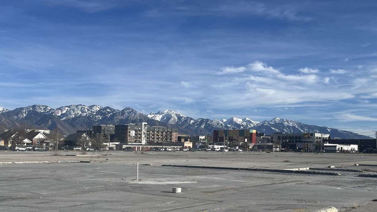 The empty Fleet Block space is pictured on March 17. (Photo: Carter Williams, KSL)
