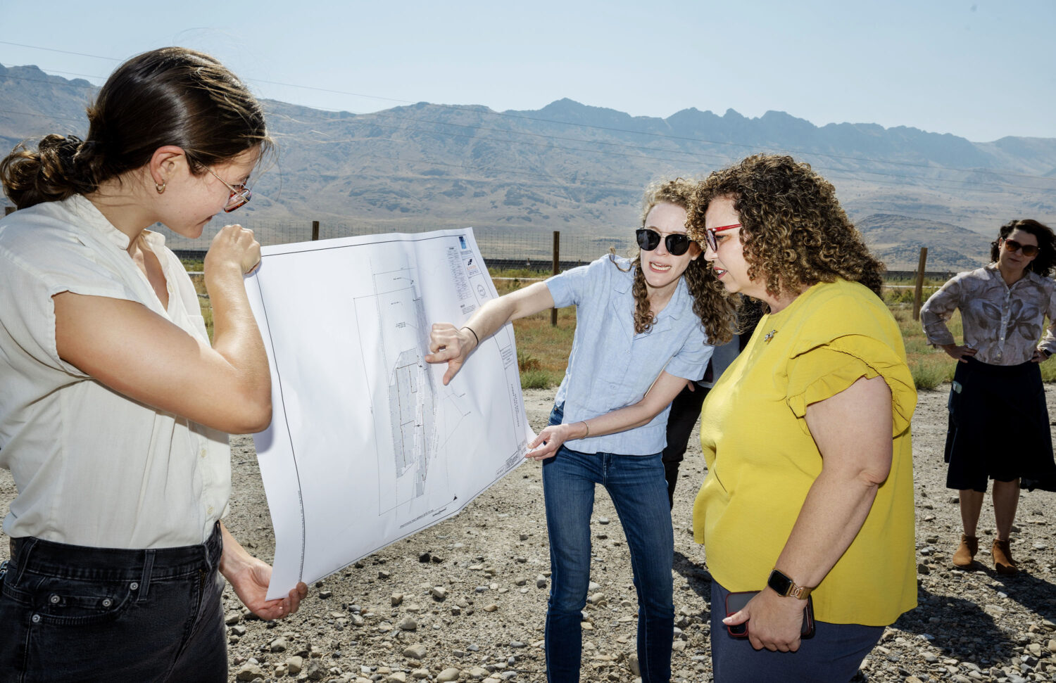 Rep. Celeste Maloy, R-Utah, joins industry leaders and community stakeholders at the Solv Energy solar site in Tooele County as they showcase innovation and investment in the energy sector on Monday, Aug. 3, 2026. (During her tour, Rep. Celeste Maloy, R-Utah, described the competing realities of renewable energy, which she said are public desire and Congressional hesitation. Scott G Winterton, Deseret News)