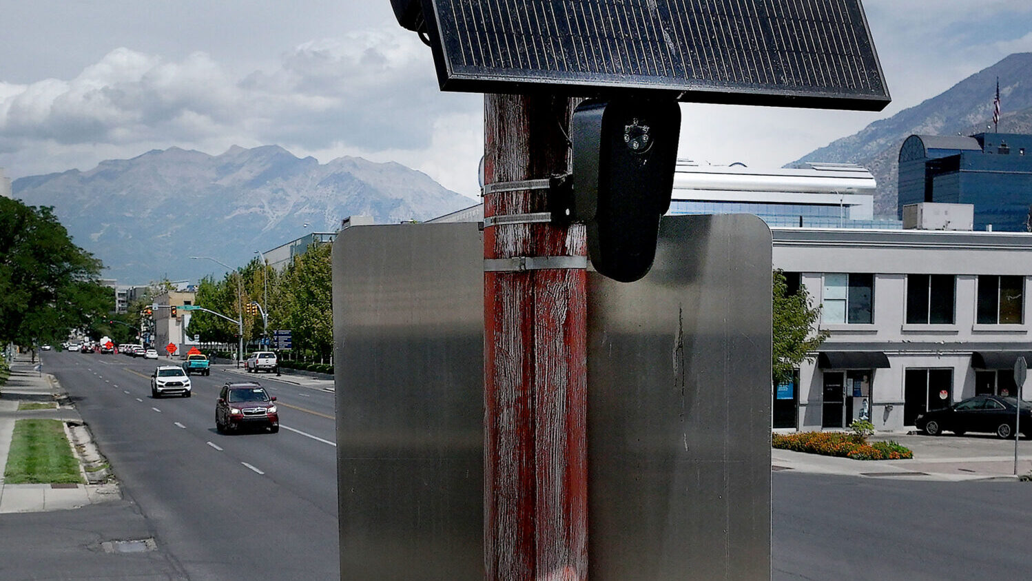A Flock camera is pictured on Freedom Boulevard between 200 and 300 South in Provo on Friday, July 31, 2026. (Laura Seitz, Deseret News)