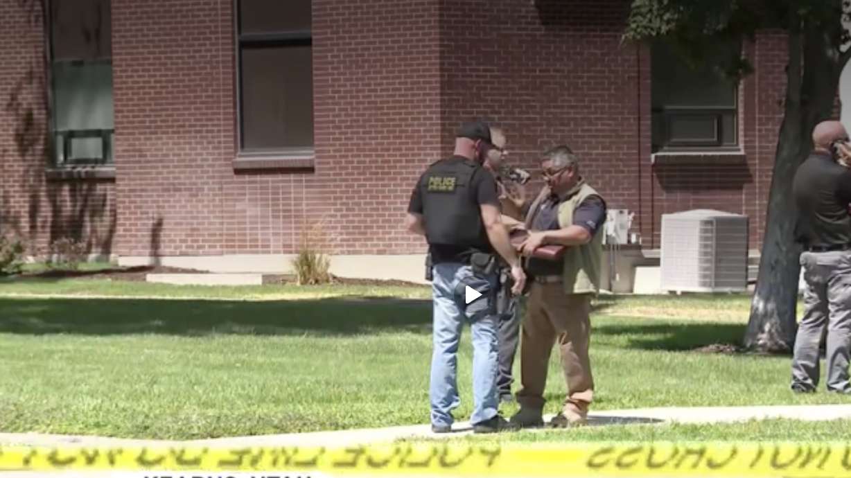Police investigate an unspecified incident in Kearns on Monday. Kearns Jr. High, West Kearns Elemen...
